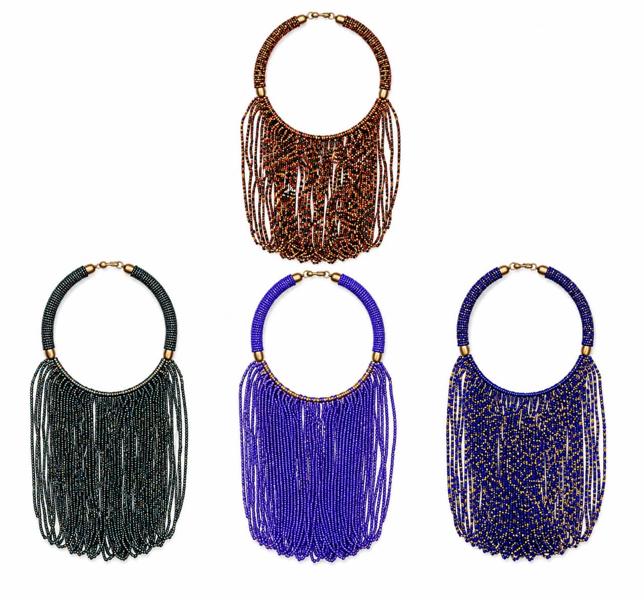 Collier Massaï à Franges en Perles