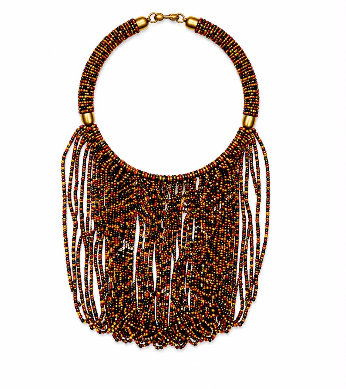 Collier Massaï en Perles Blanches